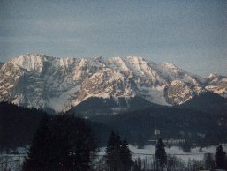 Elmau from the Alm at sunrise